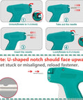 Mini Stitch Gun For Quick Clothing Repairs And Temporary Seams With 5000 Black And White Fasteners Six Extra Needles Packed In A Rugged Hard Shell Case A Total No Sweat Fix assembly instructions with needle insertion guide.
