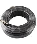 Heavy Duty Flexible Rubber Pneumatic Air Hose Kit 15 Meter Length 900 PSI Burst 5 Piece Compressor Accessory Set With Arrow Storage Case Fittings For Air Compressor Use On Projects Inside Garage Or Shop Top Tier Solid Gear Built To Last Forever coiled black rubber air hose with metal fitting
