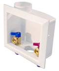 Lead Free Dezincification Resistant Brass Valve Box With 3/4 Inch Male Hose Thread Outlets, Push-To-Connect Design, white frame