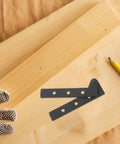 Heavy Duty Thickened Pivot Door Hinges 2 Pack Built Tough Stainless Steel Hidden Cabinet Hinges with wooden planks and pencil