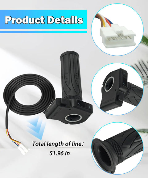 36V Ebike Throttle Grip With LCD Voltage Display Fits Dyu D3F D2F C3 C4 Ebikes And Jetson Bolt Pro Electric Bike Textured Rubber Comfort That Feels Great Replacement Grip For Smooth Acceleration