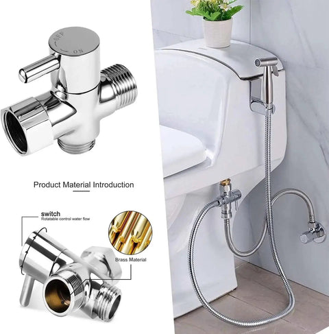 Handheld Bidet Sprayer Kit For Toilet With 57 Inch Hose Adjustable Water Pressure Control Bathroom Jet Sprayer Attachment
