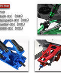 Total Game Changer Chassis Upgrade For 1/10 Slash Rustler Stampede 4x4 RC Rigs showing detailed aluminum suspension parts.