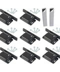 8 Unit RV Cabinet Door Latches For Motorhomes And Cargo Trailers Road Trip Ready Push Catch Drawer Fasteners displayed with screws