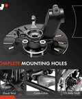 Two Pack Front Left And Right Steering Knuckle And Wheel Bearing Hub Assembly With Dust Shield For Ford Focus 2014 To 2018 Plug And Play Direct Fit Loaded Knuckle Replacement front view.
