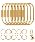 Slick Gold Brass Key Ring Organizer Set 8 Pack For Everyday Carry Secure Screw Locking Key Chains For Men And Women
