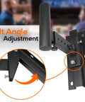 Close-up of tilt angle adjustment on 90 To 30 Degree Tilt And Rotation Adjustable Dual Universal Wall Mount Speaker Bracket.