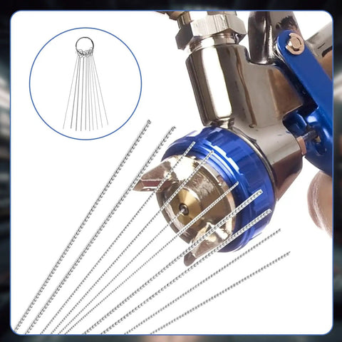 Nine Piece Carburetor Cleaning Tool Kit With Stainless Steel Needles, Nylon Brushes and Hooks in use on welding torch