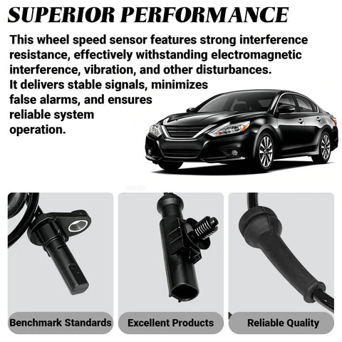 Left Rear ABS Wheel Speed Sensor For Heyue Models Direct Fit Sensing Cable Left Rear Brake Sensor Replacement Anti Lock Braking System High Quality Automotive Sensor 3630050U2010 black plastic sensor with cable, shown for Heyue sedan