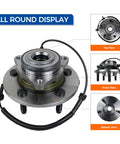All-round display of Pair Front Wheel Bearing And Hub Assembly For 2006 2007 2008 Dodge Ram 1500 With ABS 5 Lug OE Replacement Heavy Duty Front Wheel Hub Bearing Kit Easy Install A Breeze