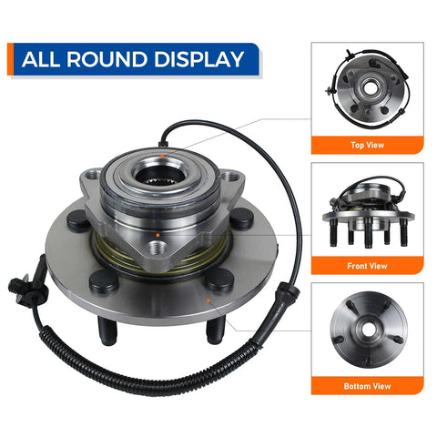All-round display of Pair Front Wheel Bearing And Hub Assembly For 2006 2007 2008 Dodge Ram 1500 With ABS 5 Lug OE Replacement Heavy Duty Front Wheel Hub Bearing Kit Easy Install A Breeze