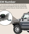 Top Tier Heavy Duty Water Pump With Coolant Thermostat And Gasket Set For Cadillac Escalade Chevy Silverado Tahoe Avalanche Suburban Trailblazer 2000 To 2006 Plug And Play Bolt In Swap Pro Cooling Boost displayed next to a Hummer.
