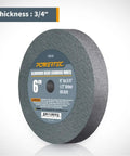Aluminum Oxide Grinding Disc 6 Inch by 3/4 Inch with 1/2 Inch Arbor 80 Grit for bench grinders
