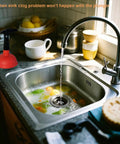 Heavy Duty Mini Sink Plunger With Reinforced Rubber Cup Creates Incredible Suction To Extract Worst Pipe Blockups on sink counter.