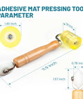 NuIth 3-in-1 auto car sound-deadening roller with wooden handle and yellow PU wheels, bearings and V-shaped head