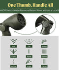 Nine pattern sprayer nozzle of retractable garden hose reel with automatic rewind easy setup wall mounted 100 ft seaweed green.