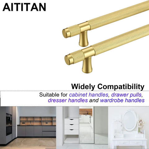 Ten Pack Gold Knurled Cabinet Pulls, 5