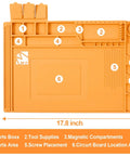 Diagram of Pro Grade Heat Resistant Silicone Soldering Mat Withstands 932 Degrees Fahrenheit, 17.7 by 11.8 Inches