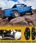 Level Up Your Gladiator JT Rig With This Badass Three Quarter Inch Polyurethane Rear Lift Coil Spring Spacer on rocky terrain.