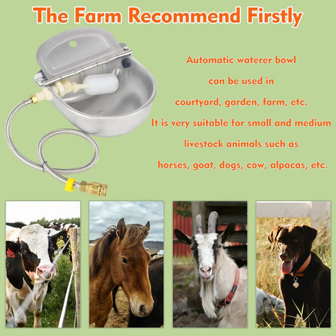 Automatic Animal Drinking Water Bowl With Float Valve Stainless Steel Kit For 1 To 5 Cattle Horses Sheep And Sows Water Saver