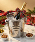Two Pack 3 Quart Stainless Steel Ice Buckets With Handles, Wide Rim Beverage Tubs For Beer And Wine, Party Chill Kit