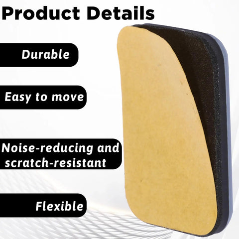 Close-up of a Heavy Duty Self Adhesive Furniture Sliders For Carpets 16 Pack 1.4 By 1 Inch Rectangle Glide Pad, showcasing durable material.