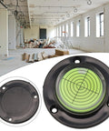 For Bullseye Bubble Level, Round Circular For Spirit Vial, Alignment Tool on a construction site with green spirit vial.