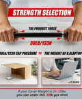 Rock Solid Gas Struts For Truck Tonneau Cover And Pickup Bed Topper Upgrade Smooth Hydraulic Action 2 Pack, 30lb force, hands demonstrating strength.