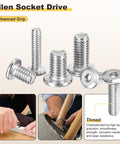 Barrel Nuts And Flat Head Screws With Wrench Set For Furniture Assembly M6 1x30mm 20 Pieces Connector Bolts displayed with installation