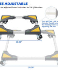Nefish Heavy Duty Appliance Dolly Cart With Locking Wheels, Adjustable Moving Platform showing size adjustment from 16 to 24.375 inches.