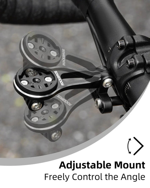 Slick Out Front Bike Computer Mount for handlebar, adjustable aluminum mount compatible with Garmin Bryton GoPro