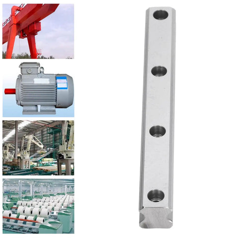 Heavy Duty Linear Guide Rail For CNC Machines And 3D Printers, High Precision Linear Motion Guideway With Smooth Sliding Rail System, Industrial Automation Quality, 200mm Bearing Steel, silver rail with threaded holes