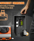 Heavy Duty Electric Machinery Skate Dolly With Remote Control For Moving Factory Equipment And Industrial Warehouse Loads Smoothly Using Advanced Wireless Tech And Auxiliary Wheels, showing removable power distribution box.