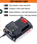 Replacement 20V 16V Lithium Ion Battery Charger For Black And Decker Compatible With LBXR20 LED indicator light guide
