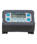 TT10PN 1 Inch Digital Inline Turbine Chemical Transfer Meter with 2-35 GPM flow, polymer body, 4-digit readout, front view.