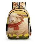Scarf Horned Ram Print Unisex Backpack With Large Capacity, Durable Polyester Daypack For School Or Travel front view