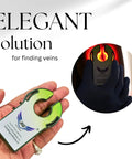 Vein Finder Pro With THZ Light Technology For All Ages And Skin Tones, showing clear vein visualization in hand and dark setting.