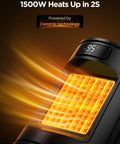 Portable Electric Space Heater With Remote Thermostat 70 Degree Oscillation Digital Display 12 Hour Timer 1500W PTC Ceramic