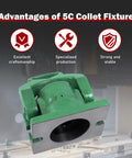 5C Collet Chuck Vertical And Horizontal Fixture Beefy Heavy Duty for Milling Drilling and Tapping with advantages highlighting.