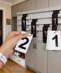 20 Pack Slatwall Notch Hooks For Flexible Displays heavy duty metal hangers displaying number cards in home entryway