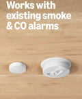 Sweet Deal Wireless Smoke And Carbon Monoxide Detector That Fires Instant Smartphone Alerts Without Any Fussy Wiring Or Expensive Hub Red Tape For Rock Hard Home Security next to existing alarms.