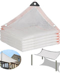 All-Weather Rectangle Sun Shade Sail For Outdoor Porch And Patio, UV Block And Rain Resistant Canopy Cover For Poolside, Beach, Deck, Backyard And Lawn, 118 By 78.74 Inches showing folded canopy and installation examples
