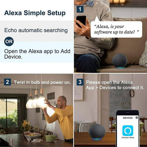 Guide for setting up Alexa Compatible E12 Smart Light Bulbs S1 Auto Pairing For Quick Setup That Just Works With Alexa Devices