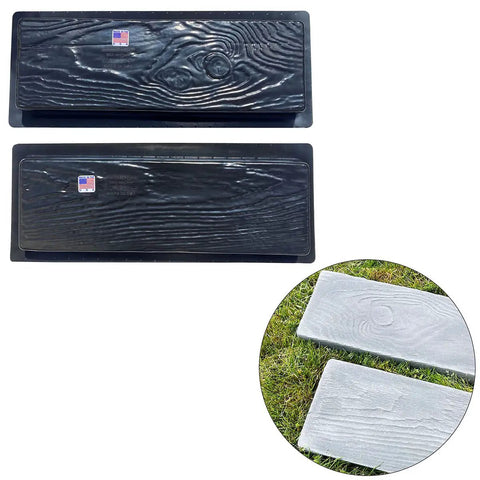 Wooden Board Molds For Concrete Stepping Stones And Garden Walkways, DIY Paver Molds For Patios And Paths, Reusable Plastic Molds Set Of 2