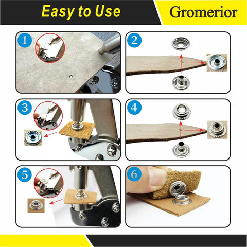 Step-by-step guide on using the Premium Snap Fastener Kit With Case 100 Sets Of 15mm Stainless Steel Snaps Heavy Duty Snap Button Kit.