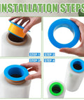 Grab And Go 16 Piece Shrink Wrap Dispenser Set For Moving Pallets Fits 3 Inch Film Core Plastic Pallet Handles In Blue And Green 8 Pairs For Easy Packing Shipping And Storage, install steps