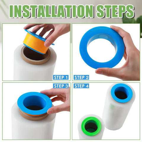 Grab And Go 16 Piece Shrink Wrap Dispenser Set For Moving Pallets Fits 3 Inch Film Core Plastic Pallet Handles In Blue And Green 8 Pairs For Easy Packing Shipping And Storage, install steps