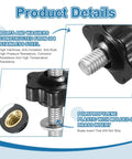 Top Shelf M6 X 40mm T Track Bolts And Six Way Knobs, 10 Piece 304 Stainless Steel Hardware Pack For Woodworking Jigs, showing black knob and stainless steel bolt details.