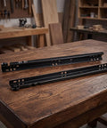 Super Heavy Duty Soft Close Bottom Mount Drawer Slides For Kitchen Cabinets And Bedroom Drawers And Bathroom Vanities That Glide Pretty Sweet And Support Real Heavy Loads on a wooden table.