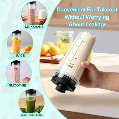 20 Oz Blender Replacement Cups For Personal Nutri-Blender Plus BN301 BN300, 2 Pack Portable Jars with milkshake, juice, smoothie, vegetable juice